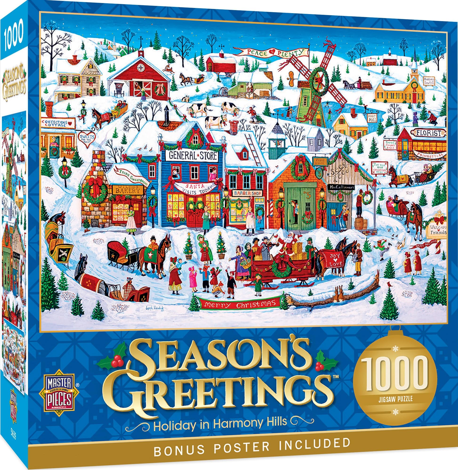 MasterPieces 1000 Piece Jigsaw Puzzle for Adults, Family, Or Youth - Holiday in Harmony Hills - 19.25" x 26.75"