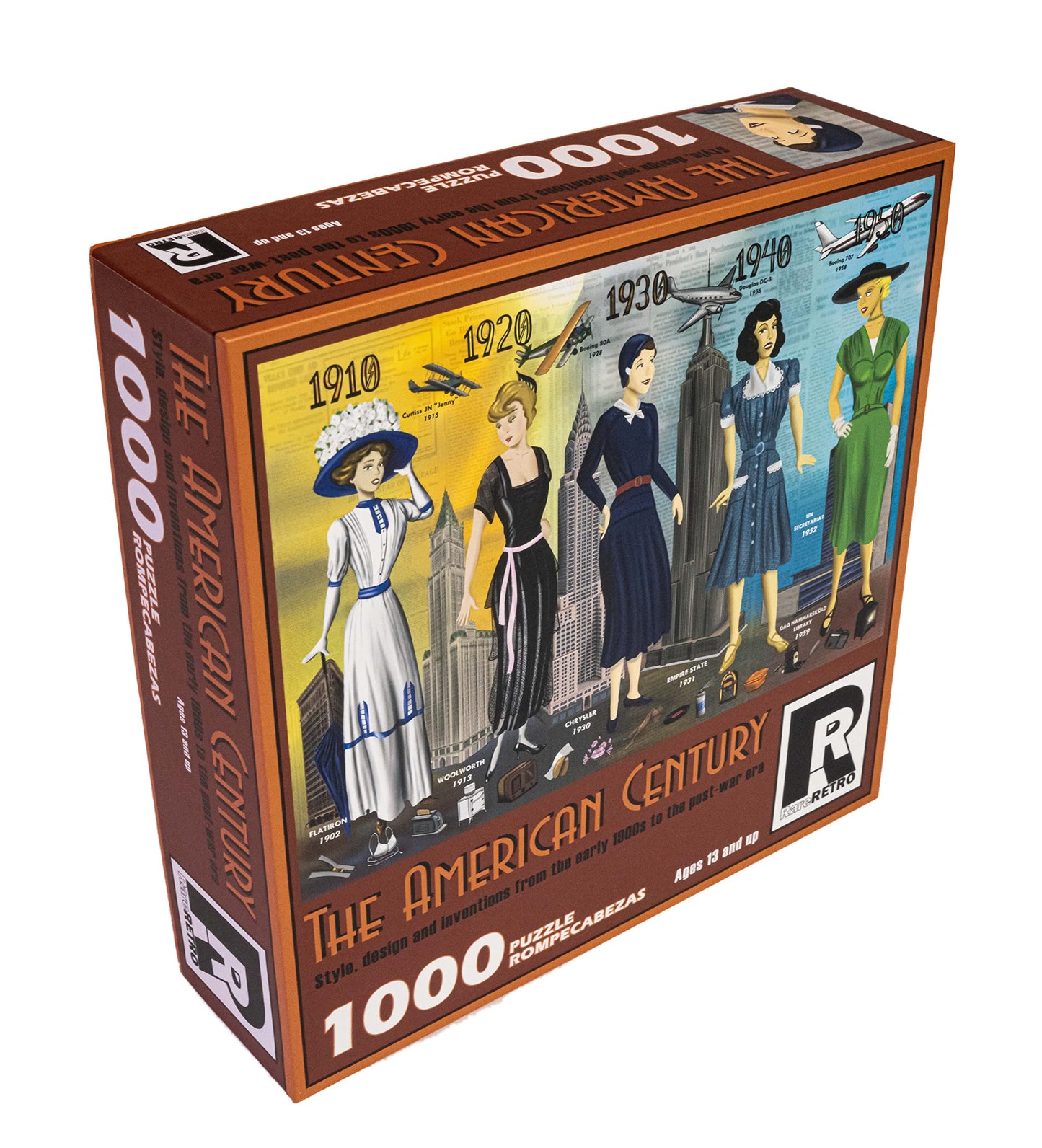 RareRETRO - 1000 Piece Jigsaw Puzzle for Adults and Families - The American Century - Style, Design, and Inventions from The Early 1900s