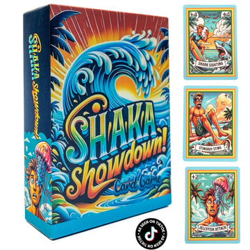 SHAKA Showdown Card Game for Teens 6+ | Surf-Themed Travel Games, Board Game | Ideal for Babysitting Games, Cards to Send to Kids at Camp, Road Trip