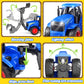 Funwee RC Tractor Toy Set with Light & Sound, Kids Farm Car Animal Trailer Wheels Remote Truck, Outdoor Vehicle Toys for 3-7+ Years Old Toddler Boy
