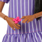 Barbie Fashionistas Doll #245, Autistic Doll Wearing Purple Striped Dress with Accessories Like Fidget Spinner, Tablet and Headphones