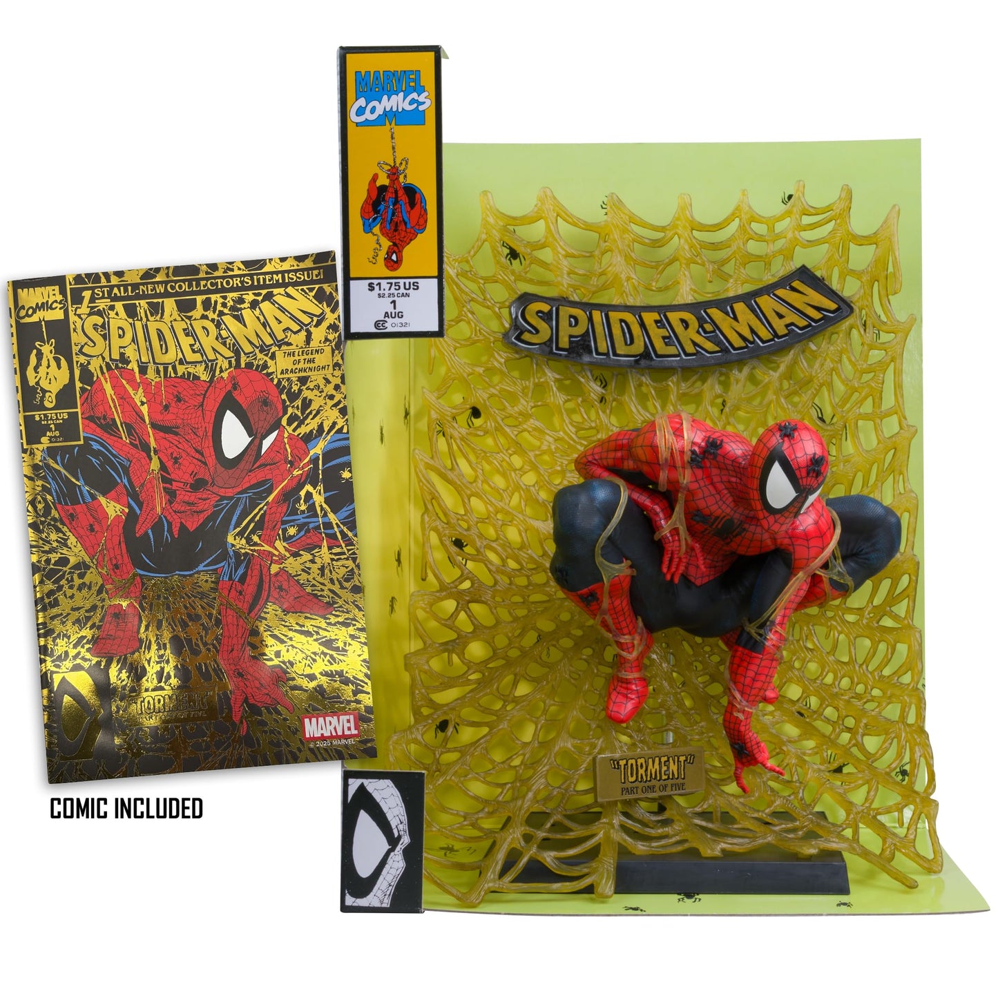 Marvel Collectible 12" Statue 1/6 Scale Posed - Spider-Man #1 Gold Label