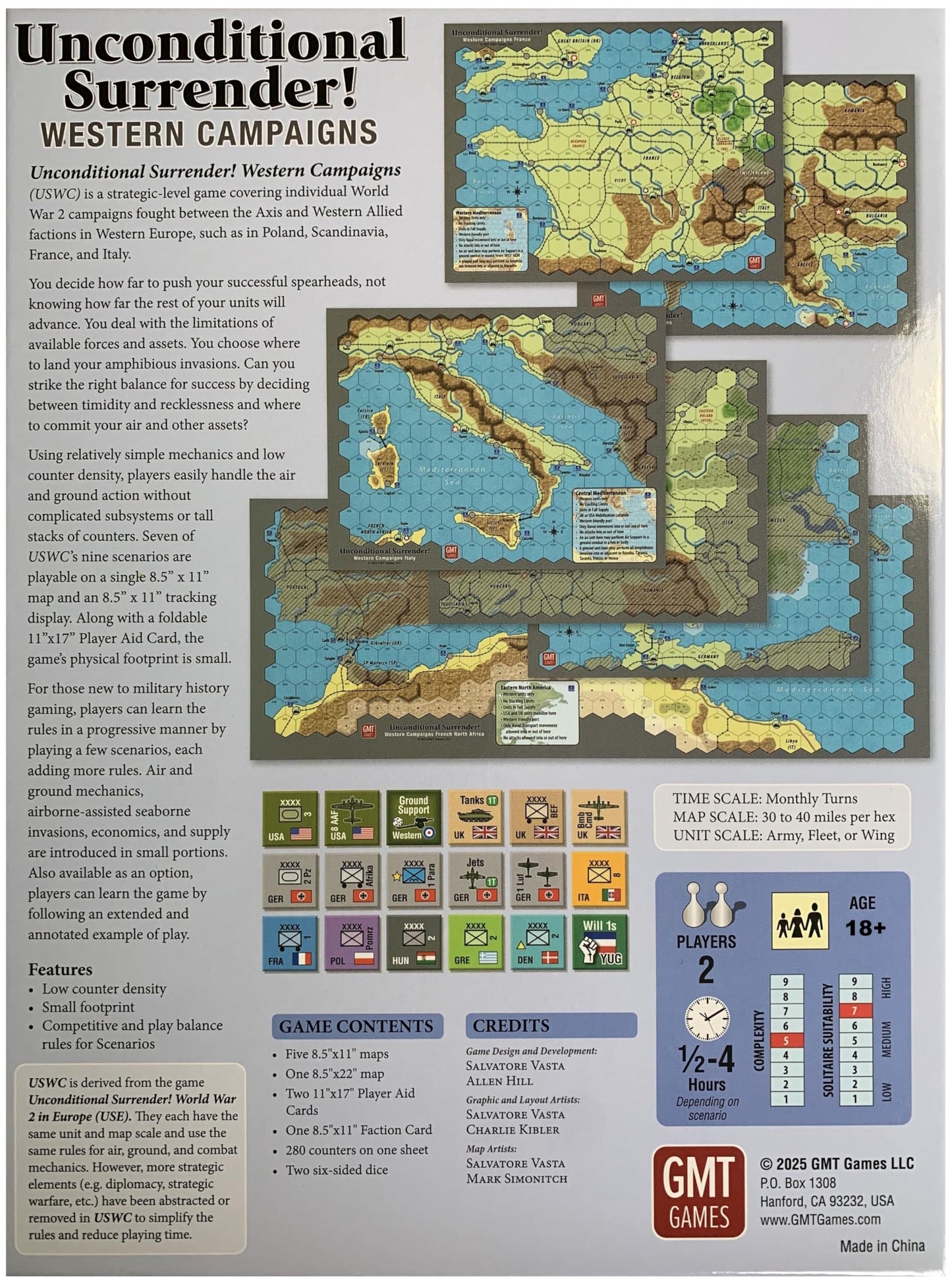 GMT Games Unconditional Surrender! Western Campaigns, WW2 Strategy Board Game,for Adults Ages 18+