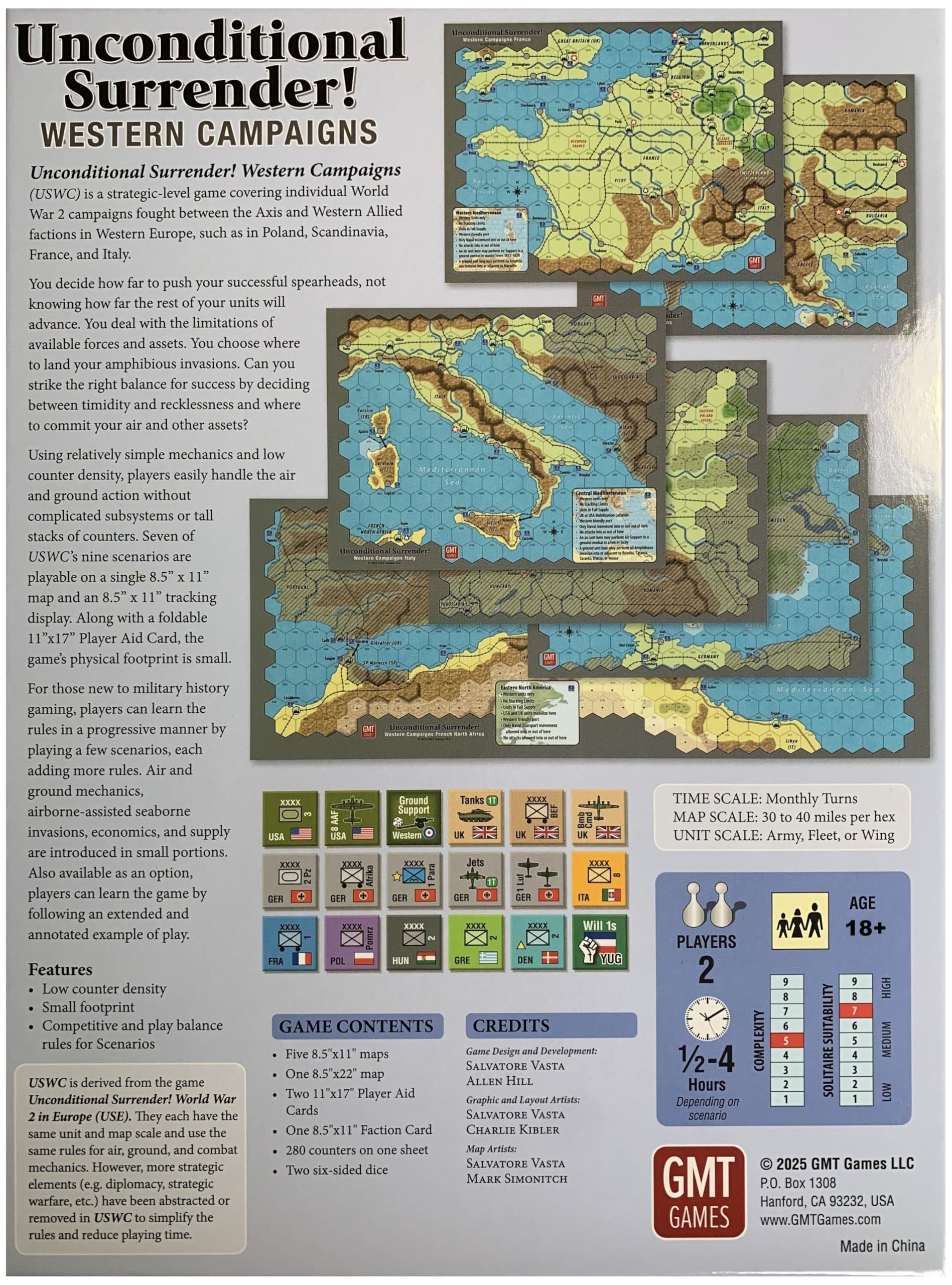 GMT Games Unconditional Surrender! Western Campaigns, WW2 Strategy Board Game,for Adults Ages 18+