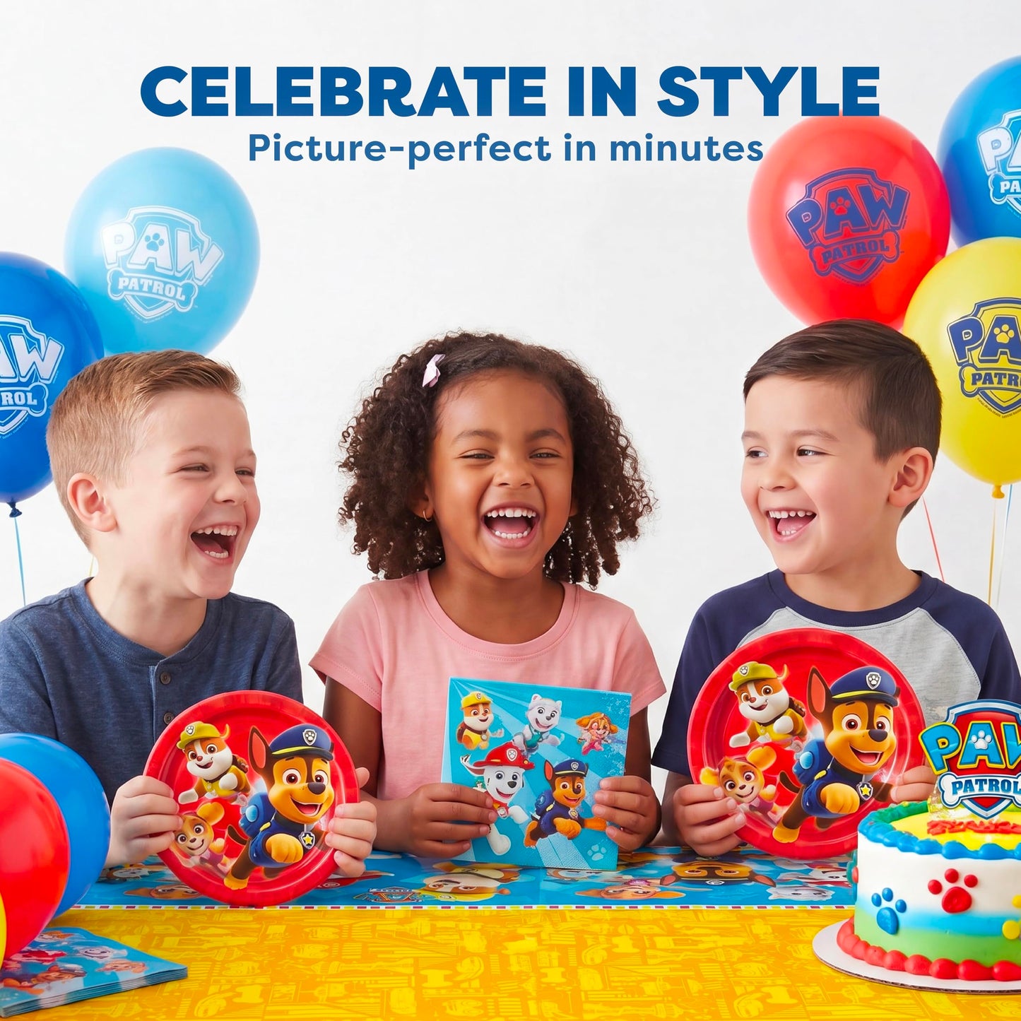 Paw Patrol Plates and Napkins 32-Pack - Birthday Decorations for Party