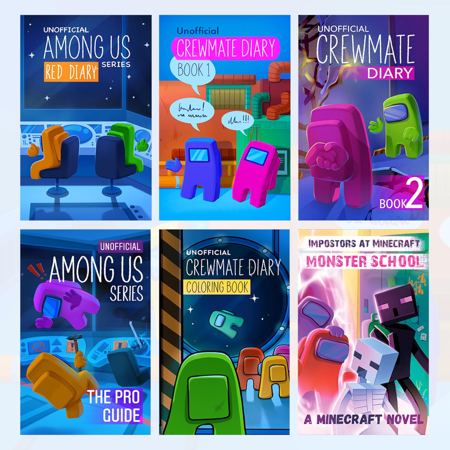 Kid-Fi Media Among Us Inspired Boxed Set - 5 Adventure Stories for Kids, Young Gaming Fans (Plus Bonus Coloring Book) - Unofficial & Independent, Gift