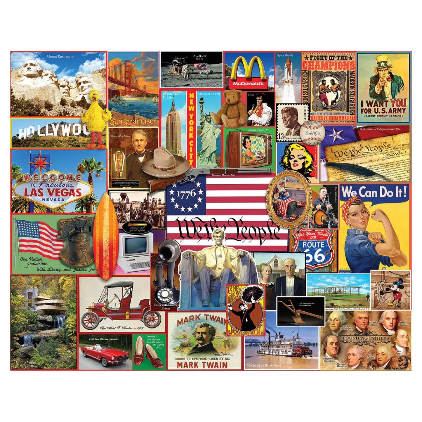 White Mountain 1000 Piece Jigsaw Puzzle Nostalgic USA, American Originals