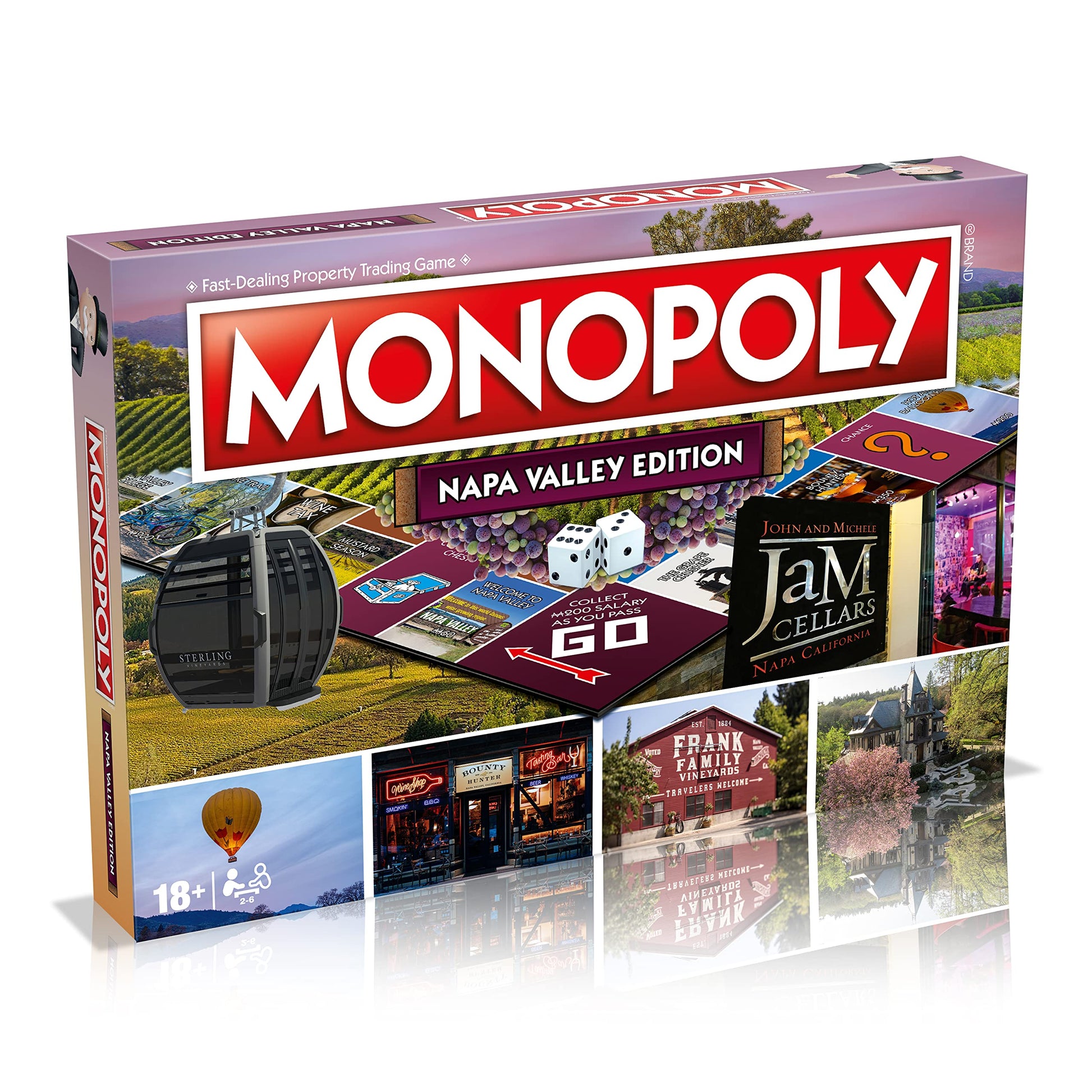 Monopoly Board Game Napa Valley Edition: 2-6 Players Family Board Games for Kids and Adults, Board Games for Kids 8 and up, for Kids and Adults, Ideal