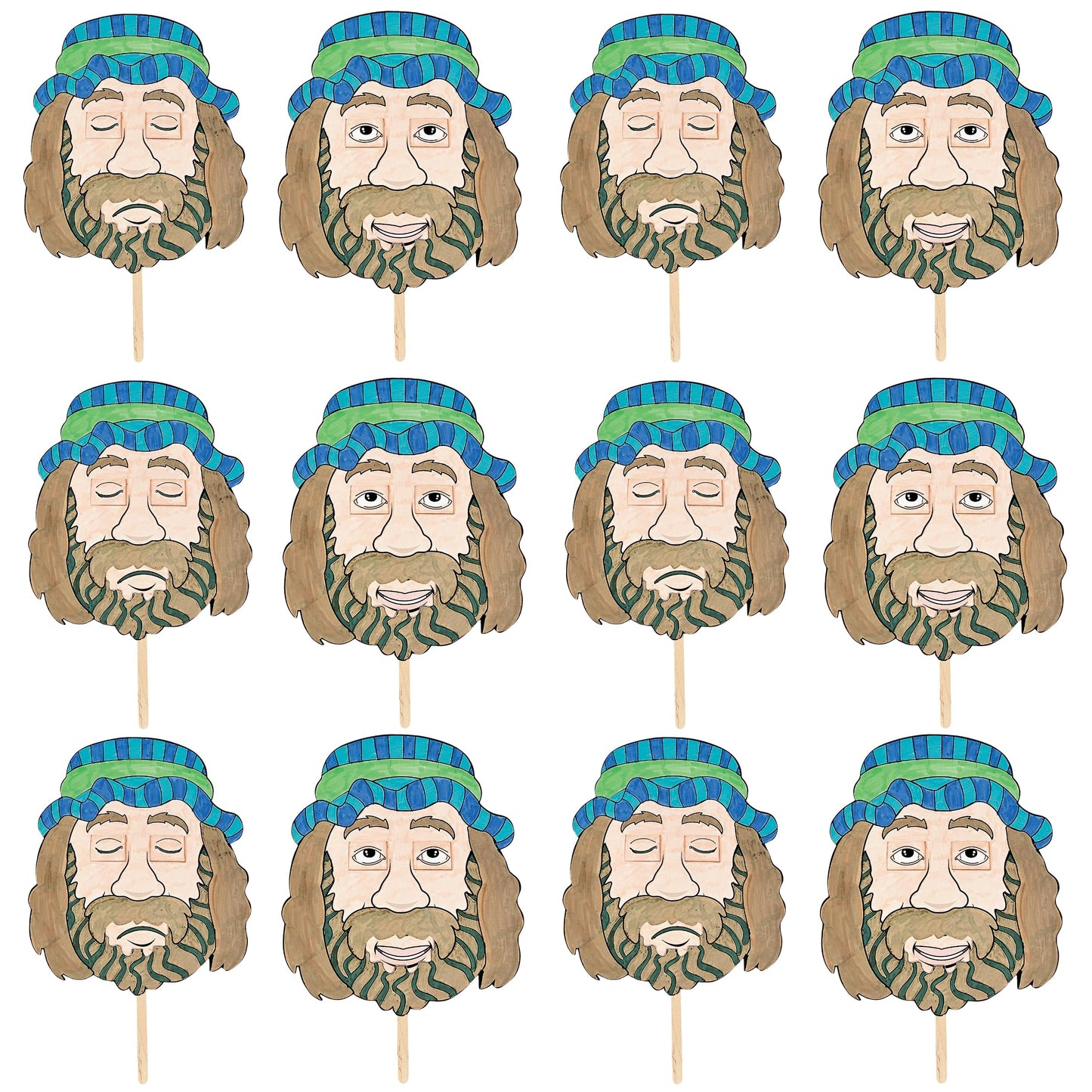 Color Your Own Jesus Heals the Blind Man Activities -12 Pieces - Crafts for Kids and Fun Home Activities