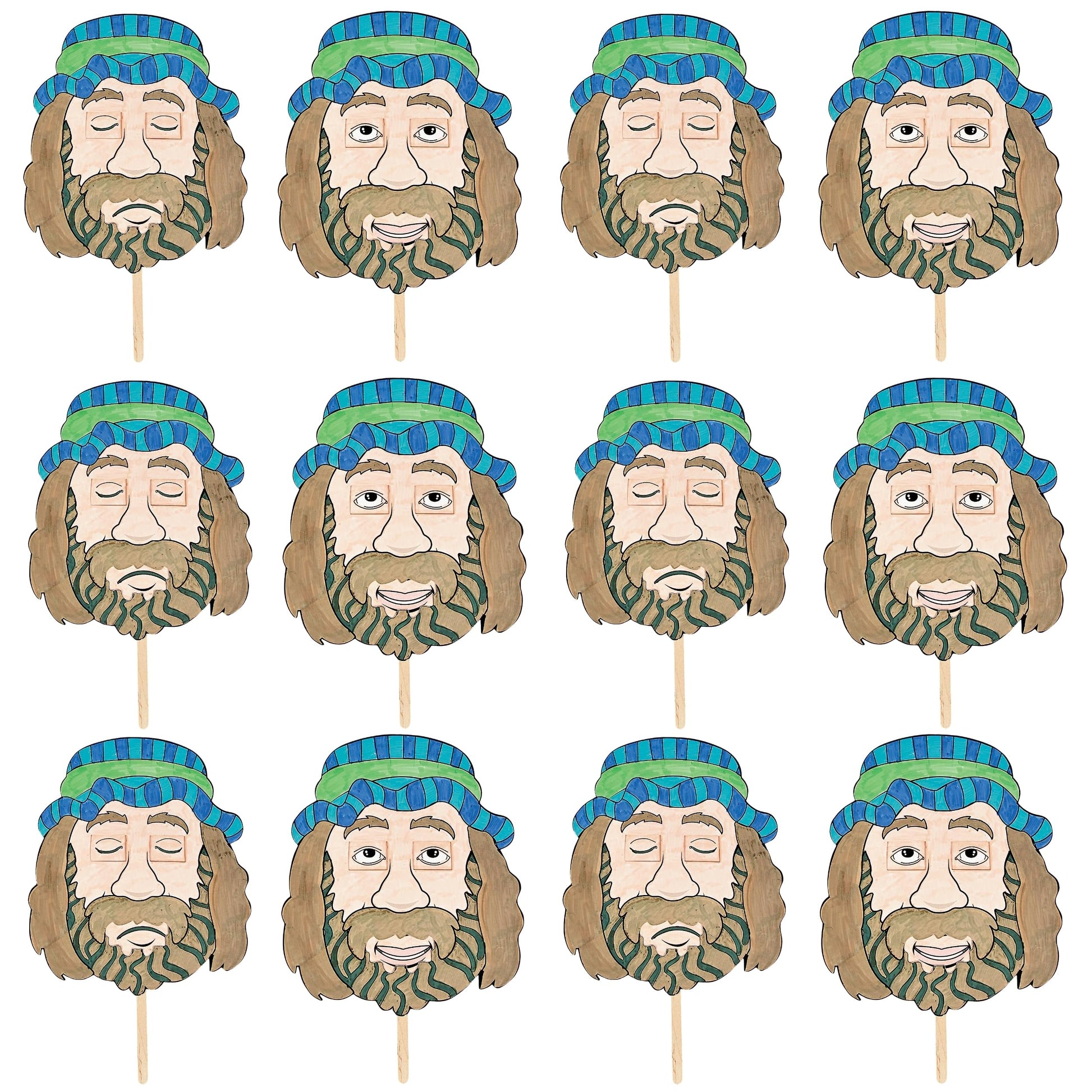 Color Your Own Jesus Heals the Blind Man Activities -12 Pieces - Crafts for Kids and Fun Home Activities