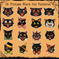 GUjianzi Vintage Black Cat Stickers - 1000Pcs Funny Cute Meme Decals for Kids Teen Adult, Aesthetic Kitty Waterproof Vinyl Sticker Gifts