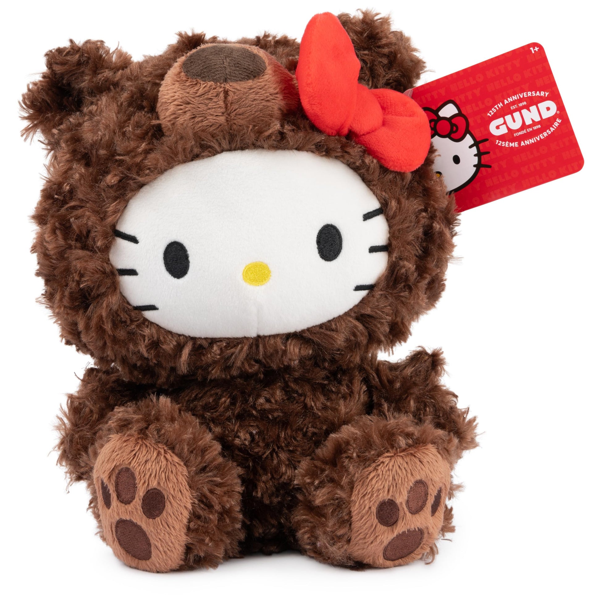 GUND Sanrio Hello Kitty Philbin 6” Plush Toy in Teddy Bear Outfit; Ages 1+
