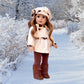 Marshmallow - 4 Piece 18 inch Doll Outfit - Coat, Hat, Leggings and Boots (Doll Not Included)