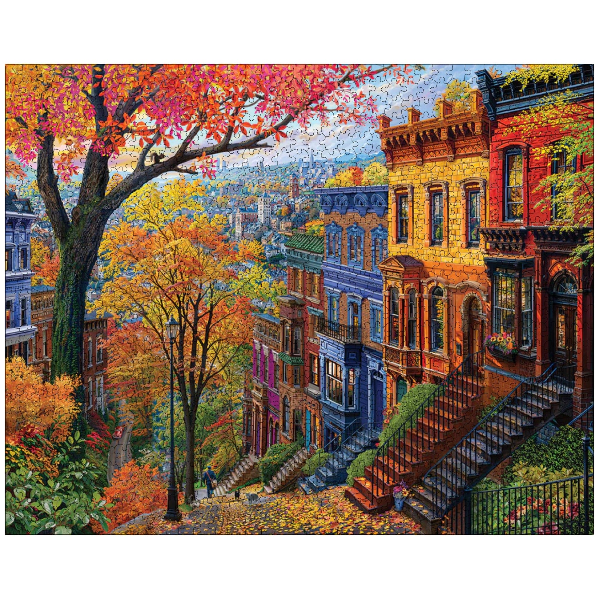 White Mountain 1000 Piece Jigsaw Puzzle Scenic Fall, Autumn in The City