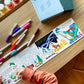 HeyDoodle Tales Foldout Book - Reusable Silicone Coloring Books for Kids Ages 3-7 with Flip Pages & Educational Themes - Coloring Kit Includes 12