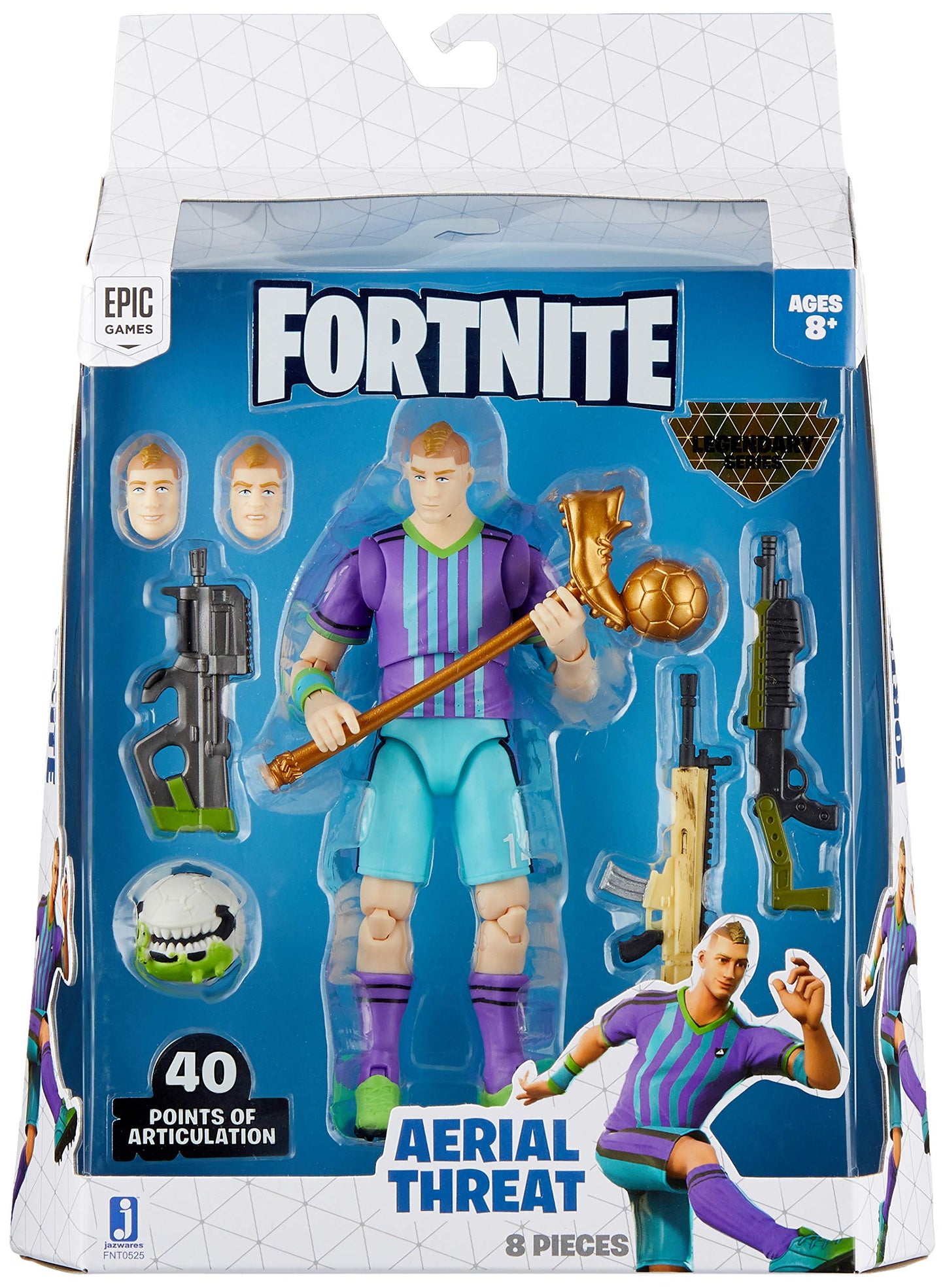 FORTNITE Legendary Series, Aerial Threat, 1 Figure Pack - 6” Articulated Action Figure - Includes Harvesting Tool, 3 Weapons, 1 Back Bling, 3