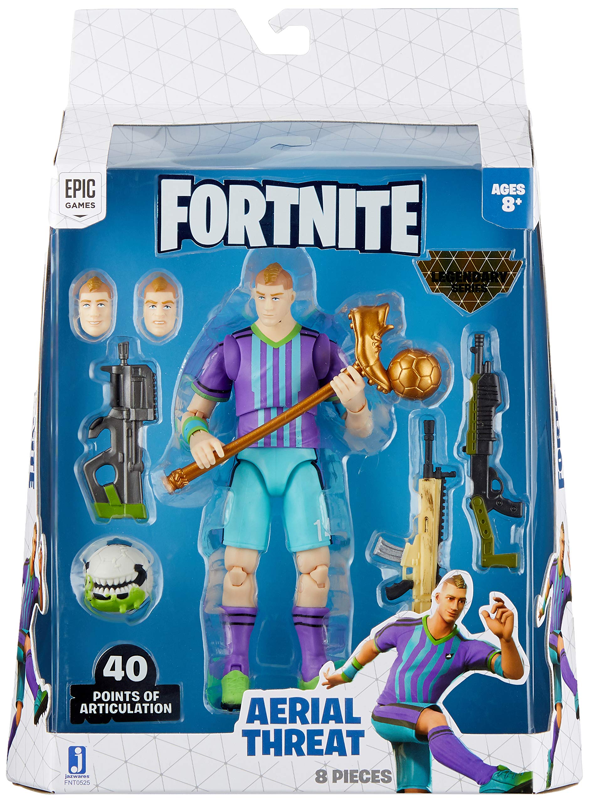 FORTNITE Legendary Series, Aerial Threat, 1 Figure Pack - 6” Articulated Action Figure - Includes Harvesting Tool, 3 Weapons, 1 Back Bling, 3