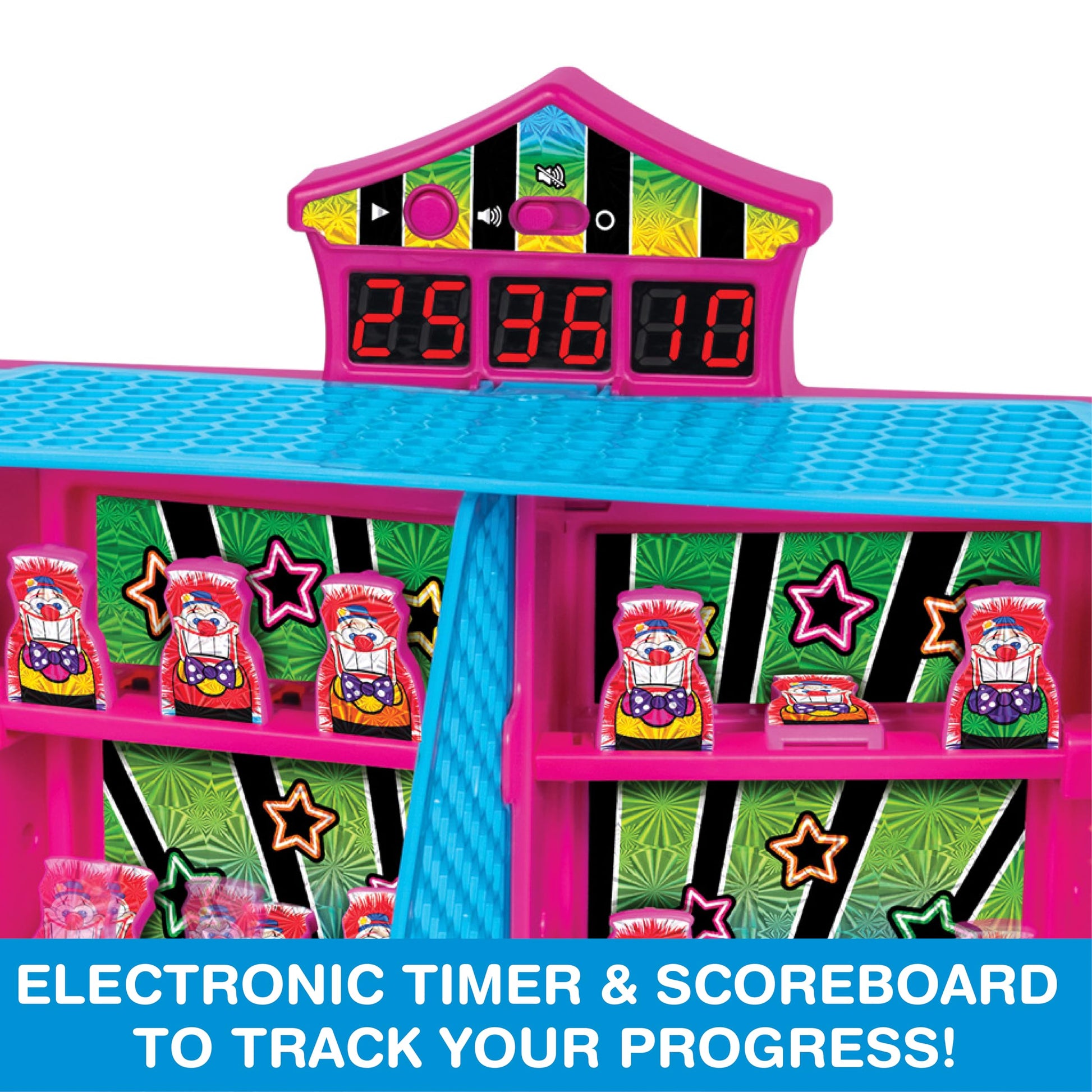 Kidoozie - Electronic Arcade Down The Clown - Electronic Tabletop Arcade Game for Kids, Lights and Sounds Family Skill Toy, Ages 4+
