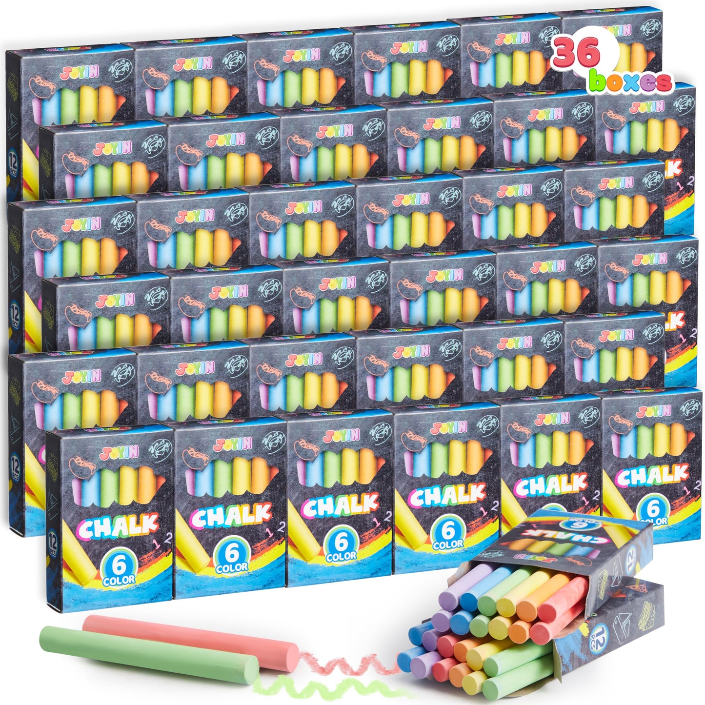 JOYIN 432 Counts Mini Chalk Set for Kids, Non-Toxic Mini Chalk for Boys Girls 3+, School Supplies for Teachers, Goody Bag Fillers, Sidewalk Chalk