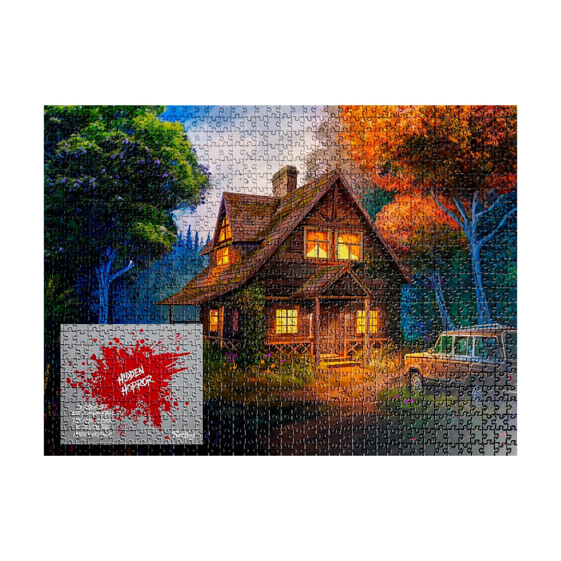 Twisted Puzzles - Hidden Horror Series: Cabin at Black Lake, 1000 Piece Adult Jigsaw Puzzle, Halloween Puzzle, A Scare for Those Who Dare