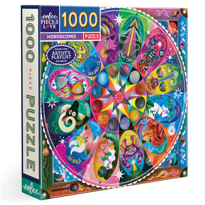 eeBoo Horoscopes 1000 Piece Square Jigsaw Puzzle, 23" x 23"