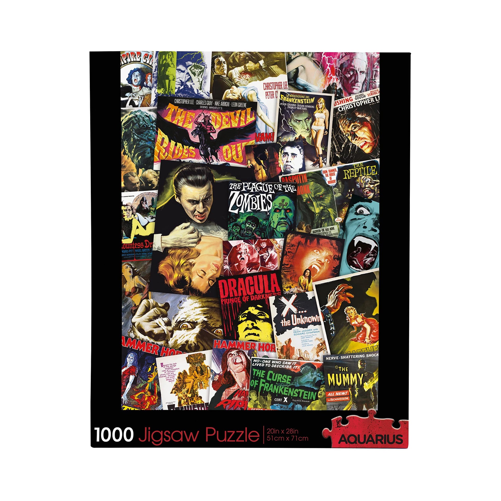 AQUARIUS Hammer Classic Horror Movies Collage (1000 Piece Jigsaw Puzzle) - Glare Free - Precision Fit - Virtually No Puzzle Dust-Officially Licensed