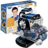 Dr. STEM Toys Model Engine Kit for Boys & Girls Ages 12+, Realistic Replica Flat 6 Motor Has Over 320 Parts, Real Motorized Action, LED Lights & Sound