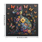 Cat 1000 Piece Puzzle for Adults, Butterfly Jigsaw Puzzles, Black Cat Flower Puzzle for Home Decor, Finished Size 23.98 * 23.98", with 1:1 Poster