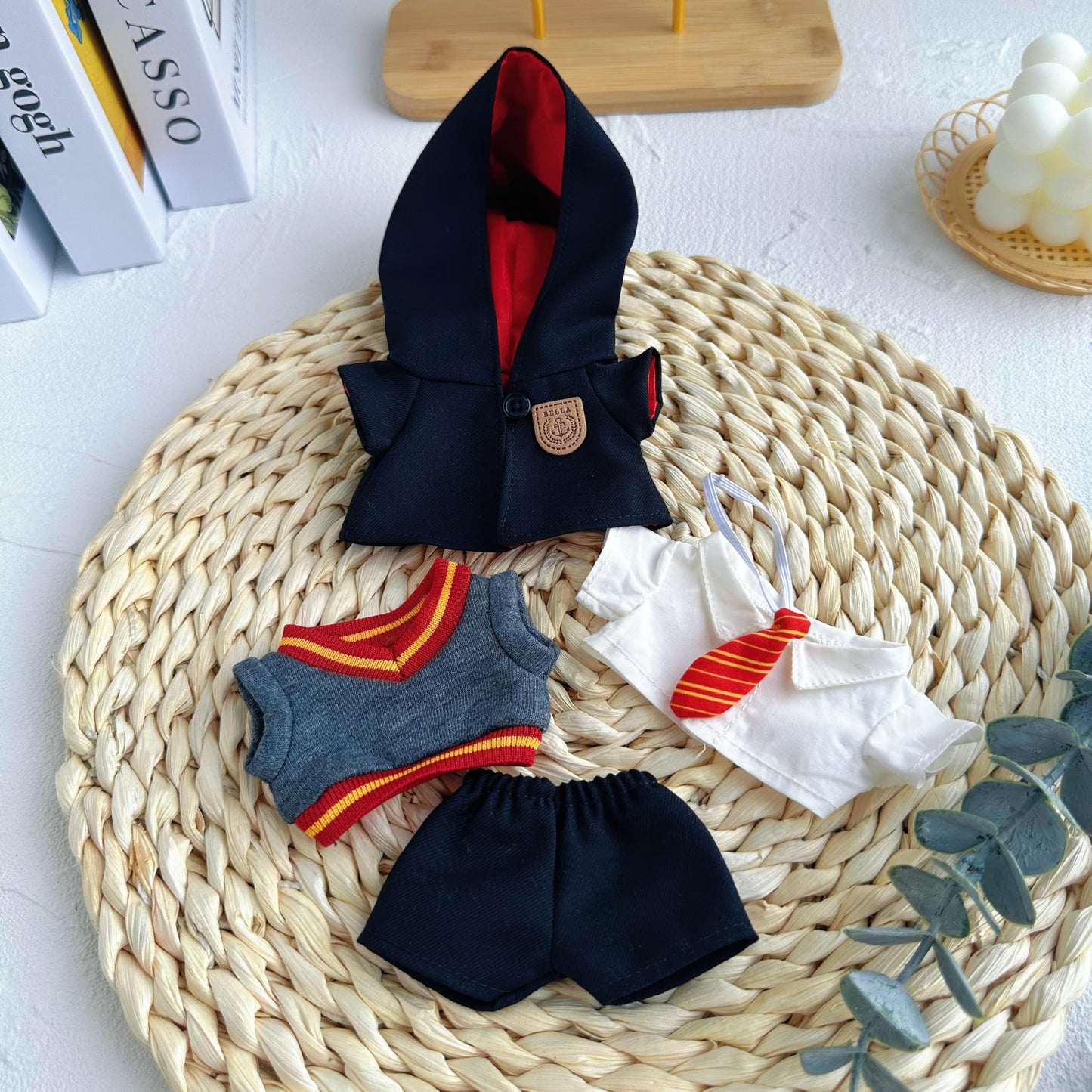 17cm Doll Clothes Accessories Outfits 5 Piece Set Fashion Clothing Accessories Replacement for bubu Monster Doll, Have a Seat Clothes Set Birthday