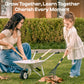 ROBOTIME Kids Wheelbarrow with Gardening Set - Metal Wheelbarrow Toddler Outdoor Play Toy with Garden Tools, Watering Can & Plant Labels, Pretend Play