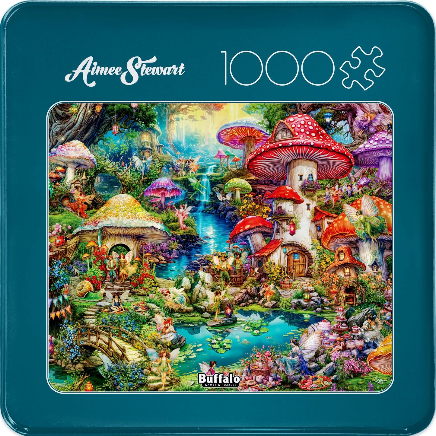 Buffalo Games - Merry Mushroom Village Picnic - 1000 Piece Jigsaw Puzzle