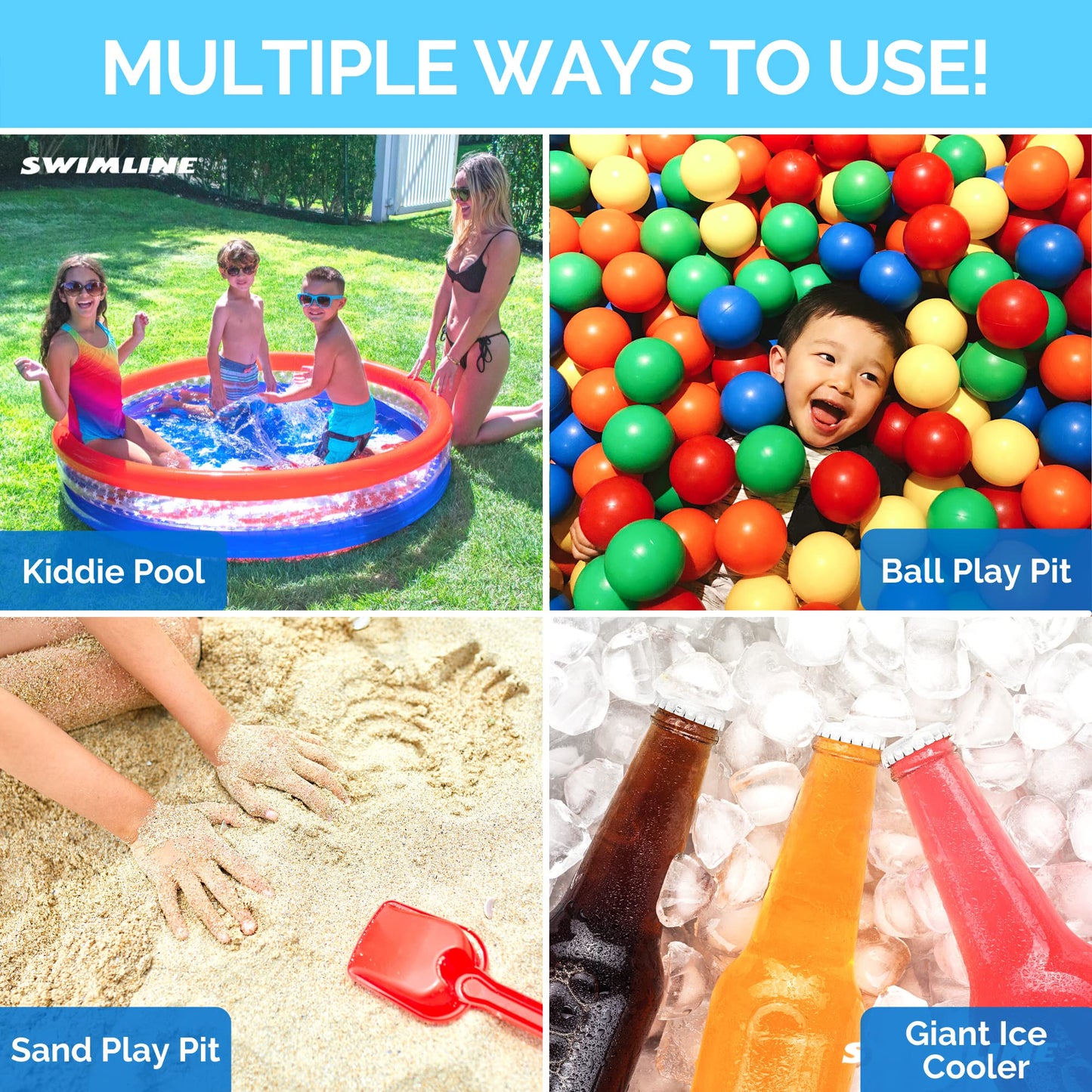 SWIMLINE | Backyard Water Toy | 60" | 3-Ring Kiddie Pool | Americana