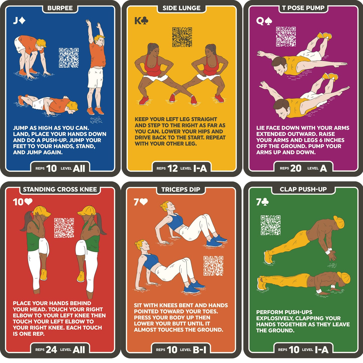 Stack 52 Bodyweight Exercise Cards: Workout Playing Card Game
