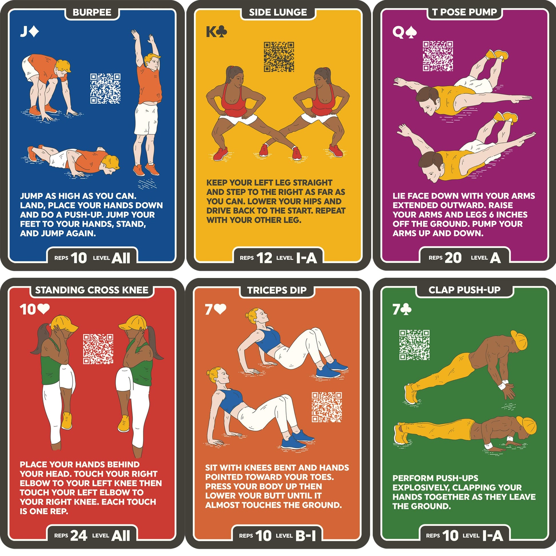 Stack 52 Bodyweight Exercise Cards: Workout Playing Card Game