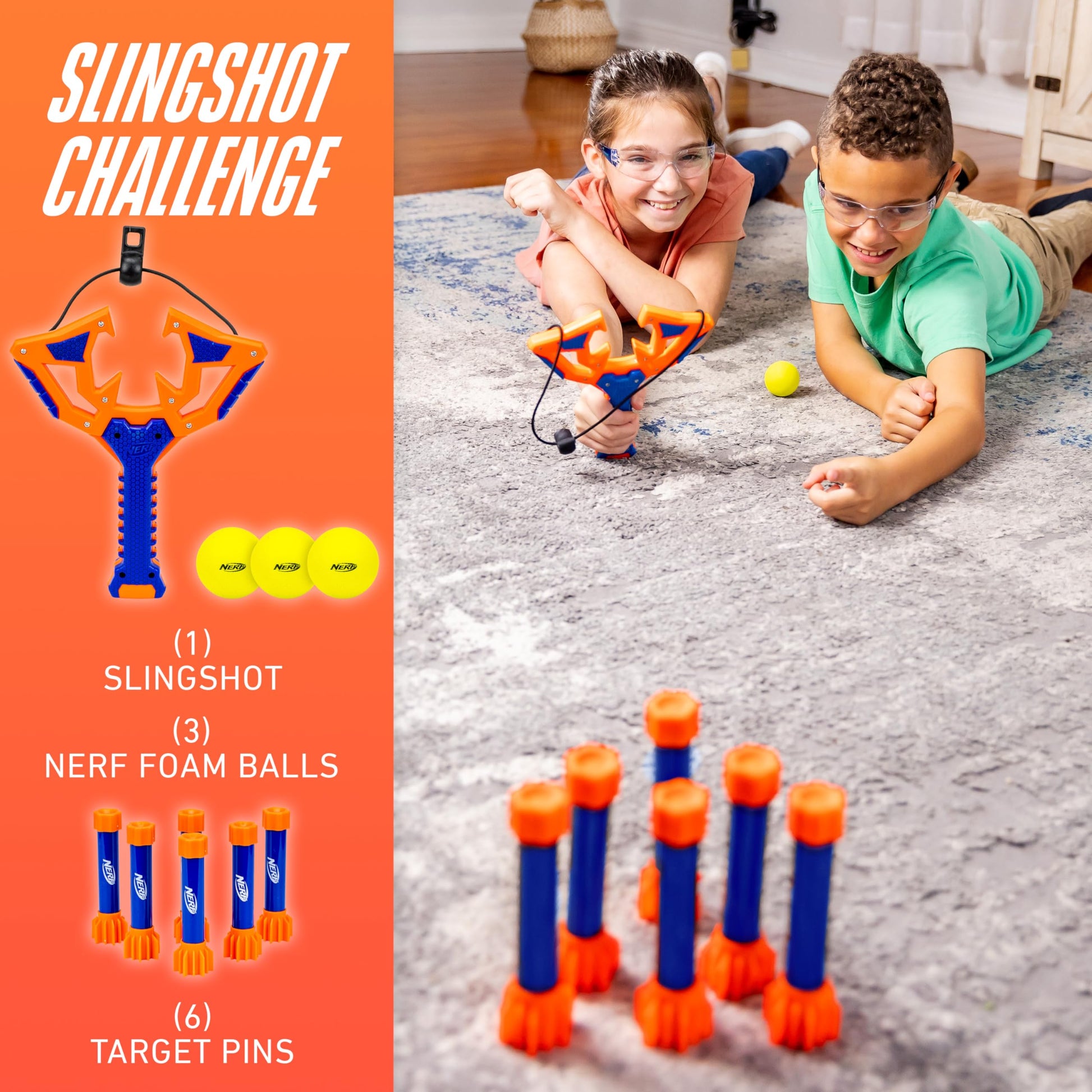 Franklin Sports Nerf Slingshot Challenge Bowling Toss Game