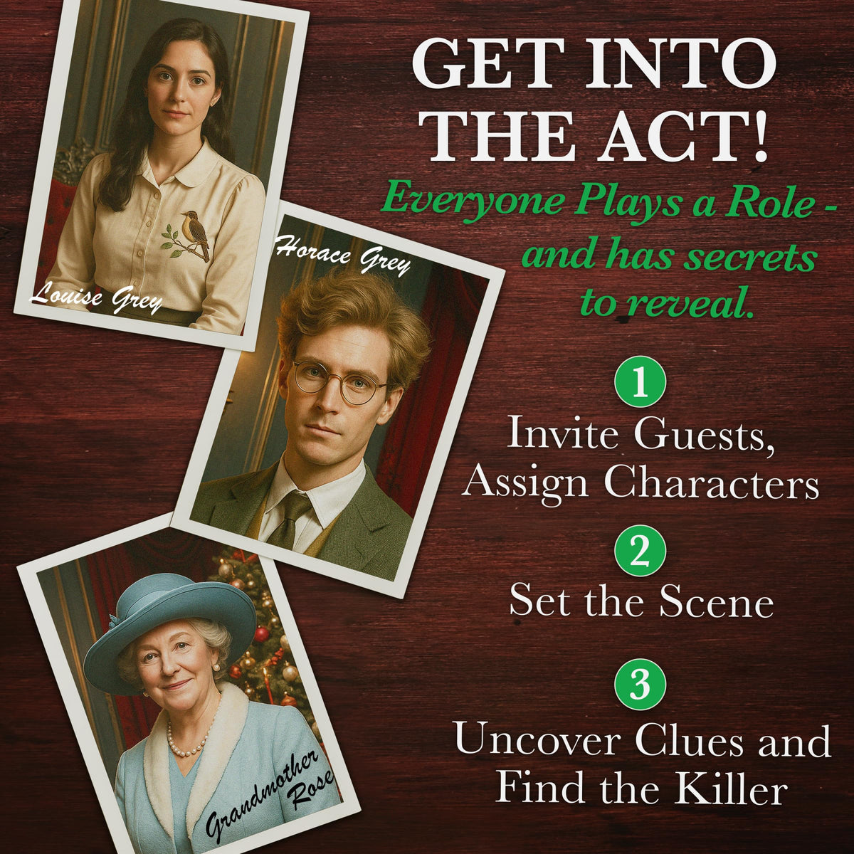 Mistletoe & Malice Murder Mystery Party Game for Adults, Ages 16+