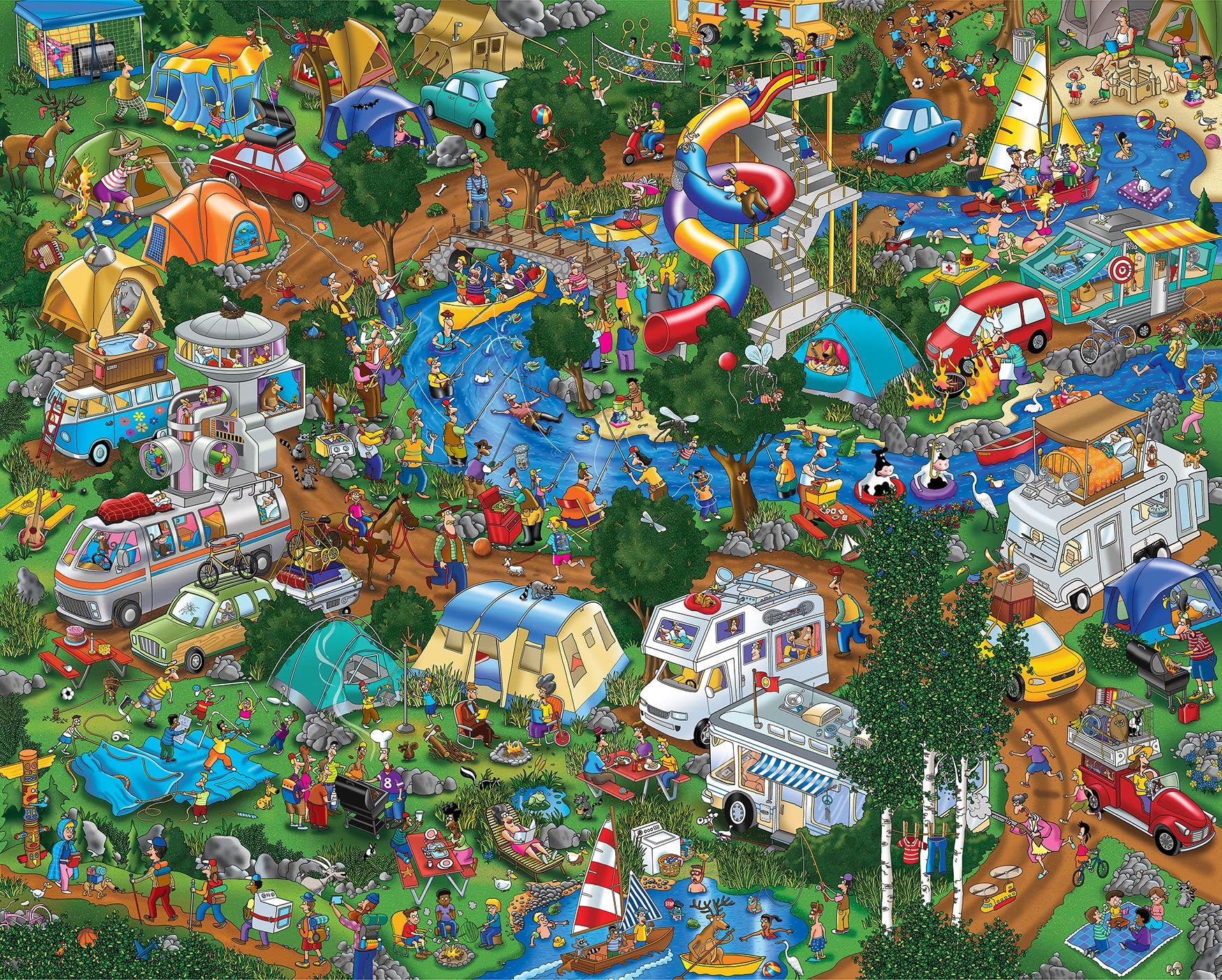 Springbok Camping World 1000 Piece Jigsaw Puzzle for Adults