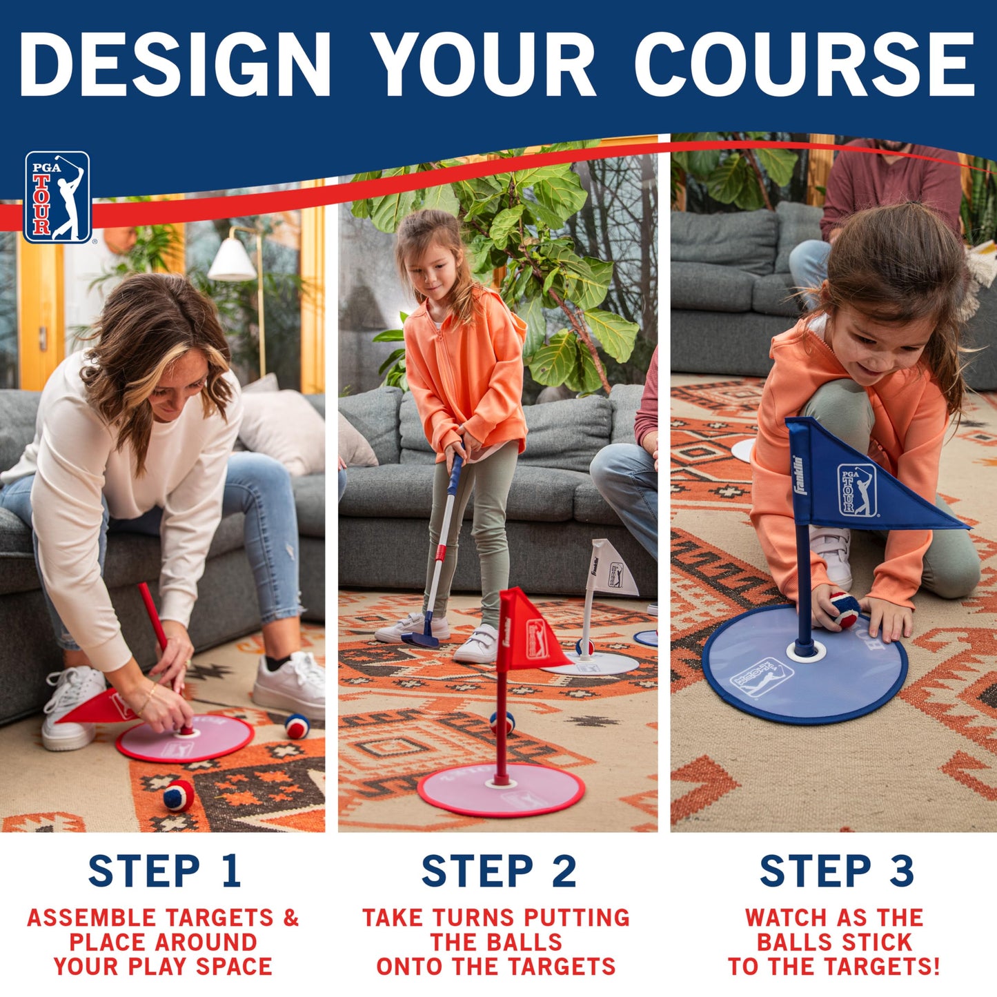 Franklin Sports PGA Tour Kids Putt N' Stick Mini Golf Set