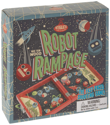 Professor Puzzle Robot Rampage - Mini Tabletop Pinball Game - Space themed Pinball Maze Arcade Game.