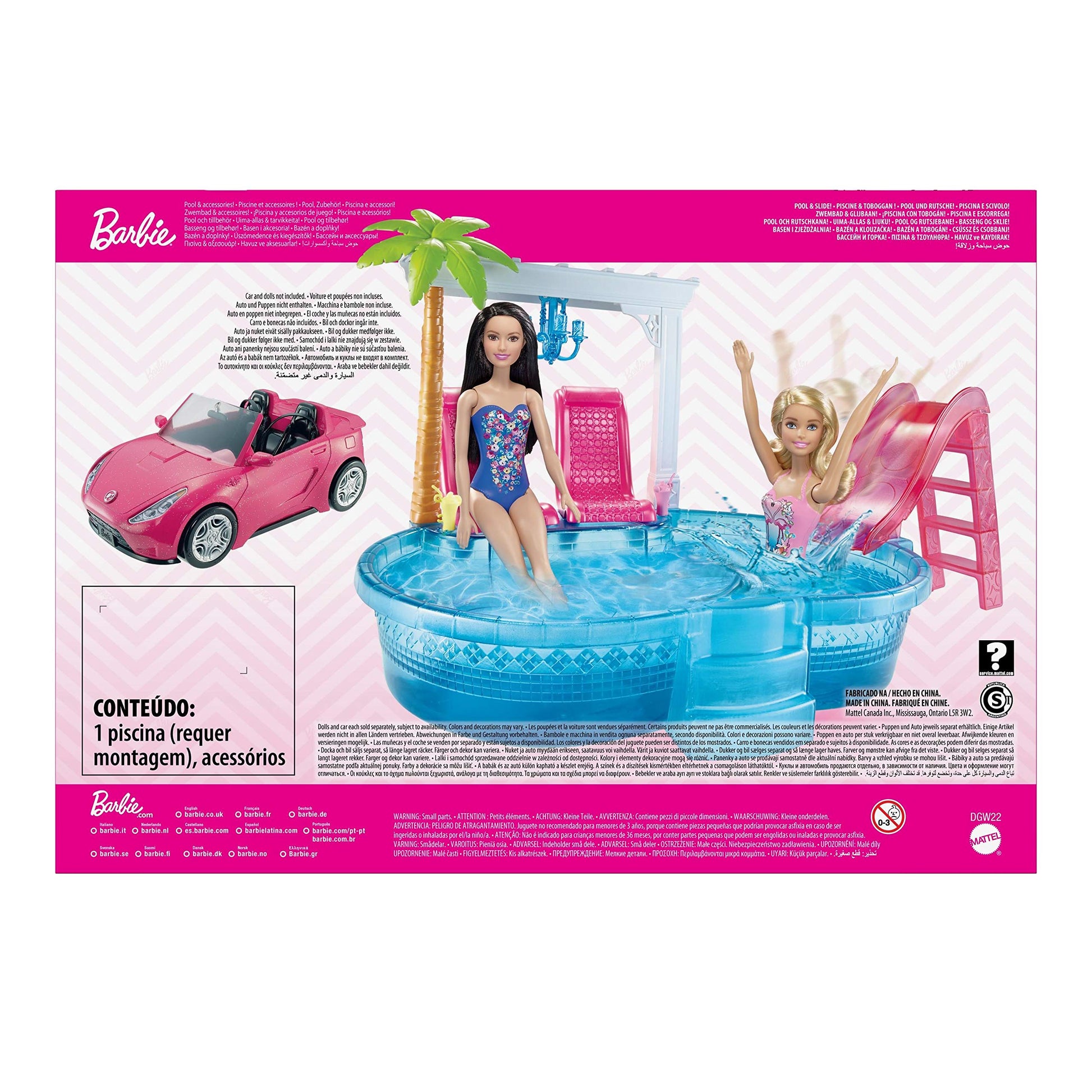 Barbie Glam Pool and Slide with Chairs, Chandelier and Smoothies