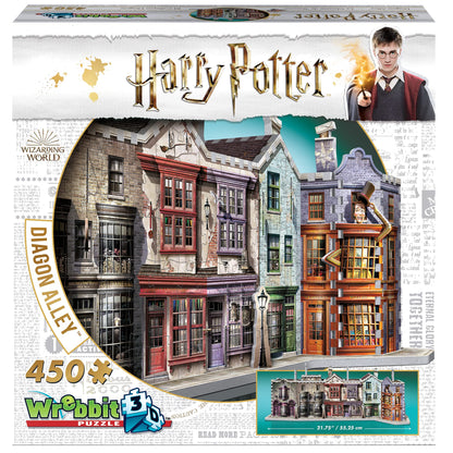 Wrebbit3D Harry Potter 3D Puzzle Model of Diagon Alley | 450 Real Jigsaw Puzzle Pieces | Build and Journey Through the Wizarding World