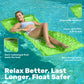 SLOOSH Inflatable Pool Floats Raft,Floating Lounge for Adults,64x32 inch Swimming Mat Pool Mattress with Headrest,2 Pieces Float Air Mat for Summer