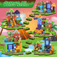 Magnetic Blocks - 150 PCS Dinosaur Volcano Forest Castle Set with Light Up Blocks - Kids Classroom Sensory Toy for Toddlers STEM, Construction