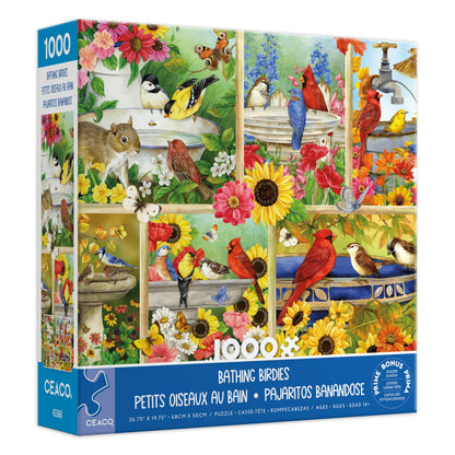 Ceaco - Bathing Birdies - 1000 Piece Jigsaw Puzzle for Adults