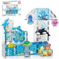 PicassoTiles Magnet Tiles Magnetic Building Blocks Aquarium Marine Animal Theme Set with 8 Character Action Figures Shark Crab Turtle STEM Toys