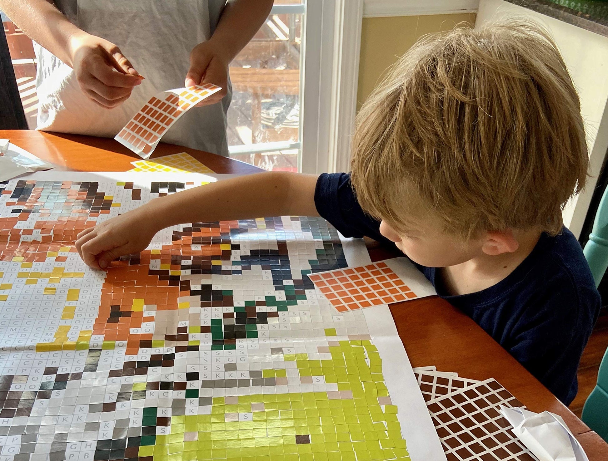Huge Mosaic Puzzle Poster Kits | Group Project | No Mess Paint by Sticker | Stay at Home Activity | Classroom | One Sticker at a Time! | Large Tiger |
