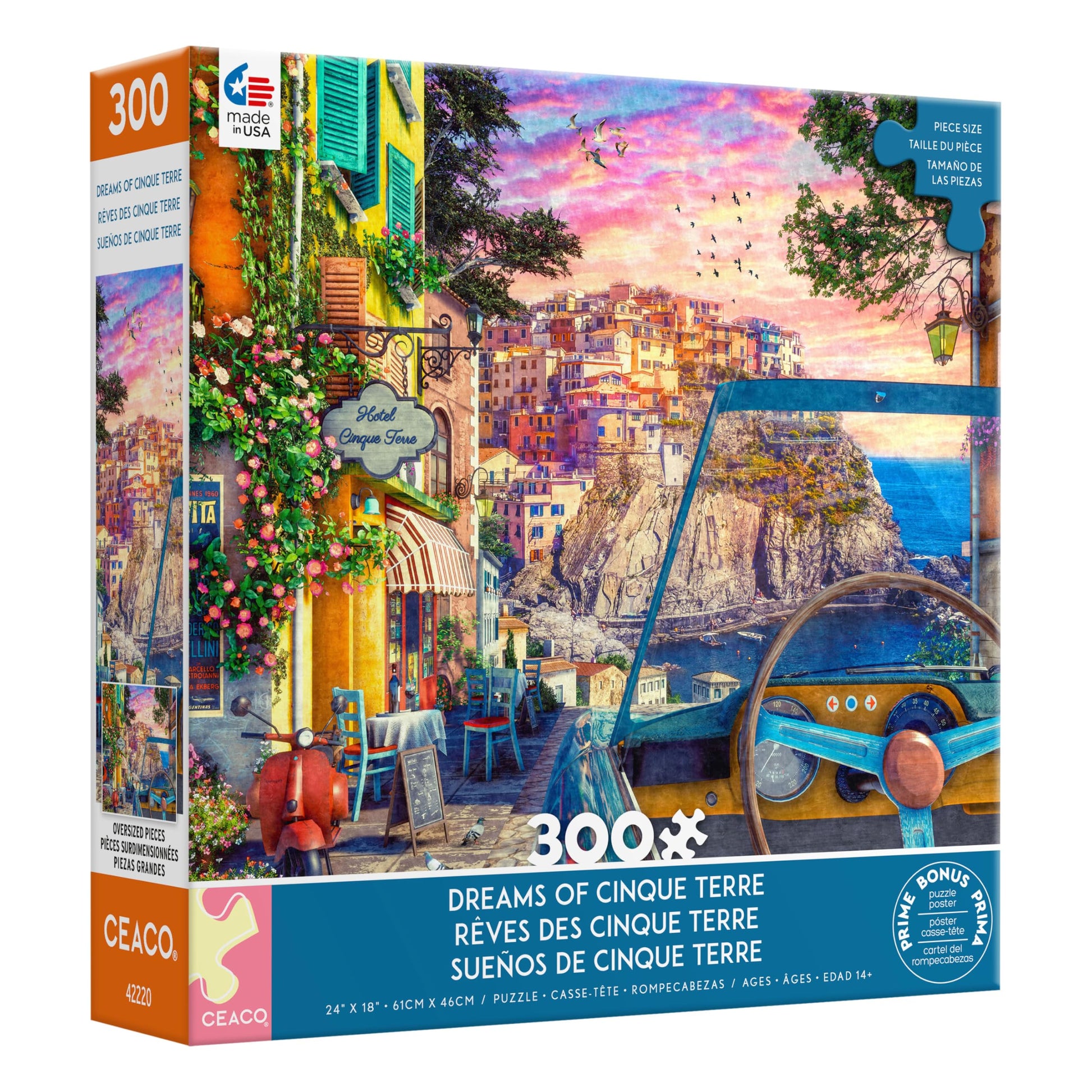 Ceaco - Dreams of Cinque Terre - 300 Large Piece Jigsaw Puzzle for Adults