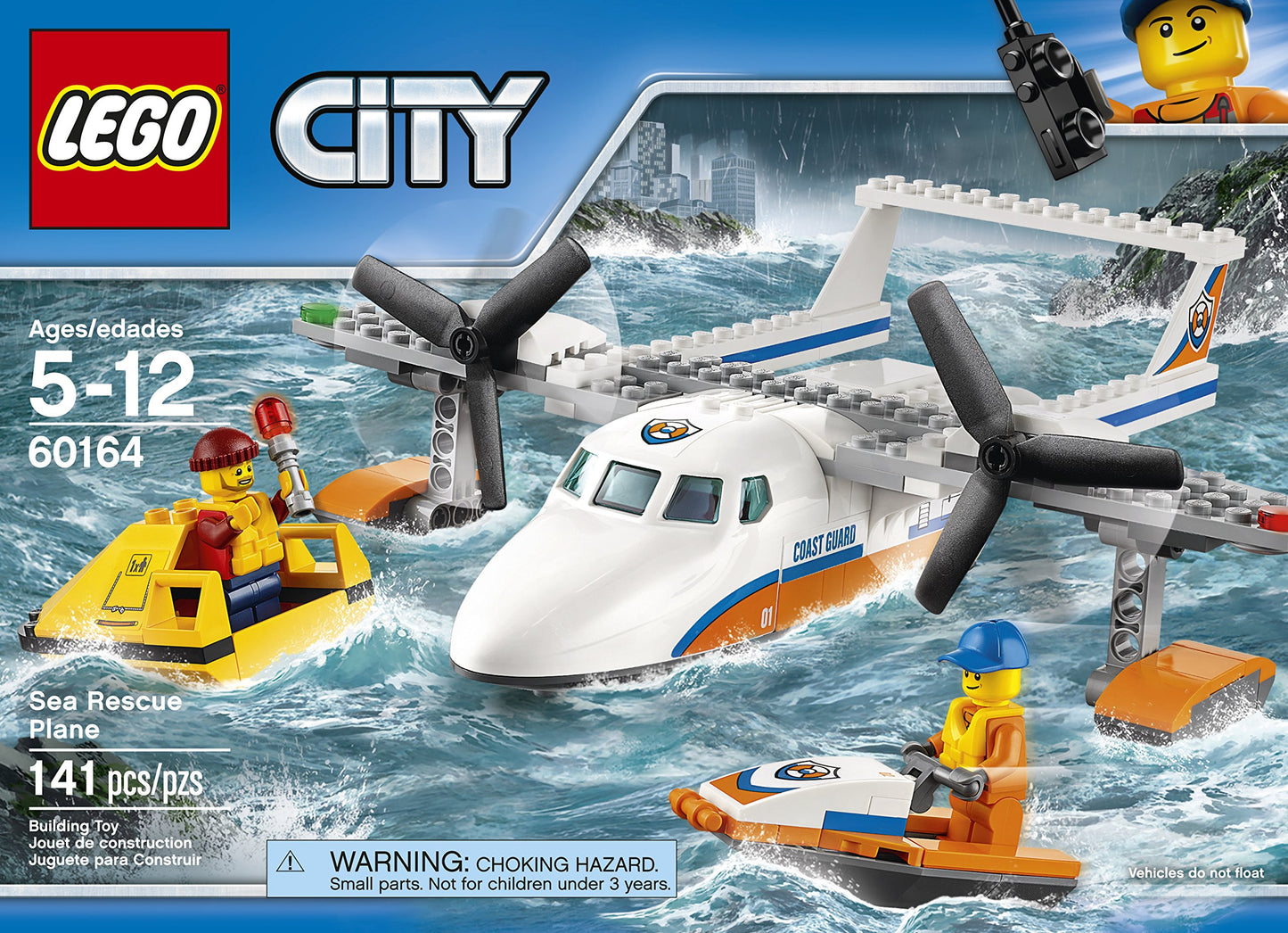 LEGO City Coast Guard Sea Rescue Plane 60164 Building Kit (141 Piece)