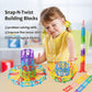 RAINBOW TOYFROG Snap-N-Twist Building Blocks - 270 Piece Set of Flexible Interlocking Math Manipulatives - Open Ended STEM Toys for 5 to 12 Year Old
