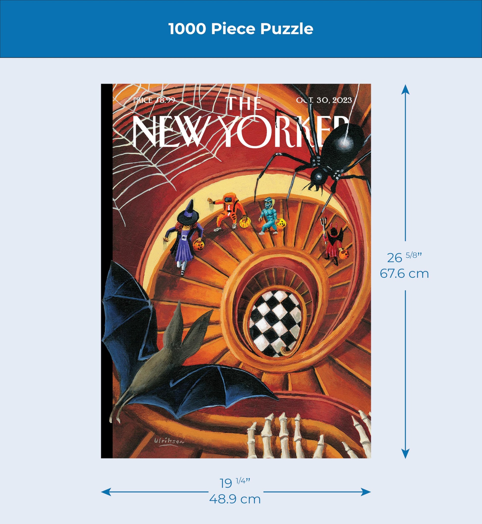 New York Puzzle Company - New Yorker Spooky Spiral - 1000 Piece Jigsaw Puzzle for Family Game Nights by Mark Ulriksen